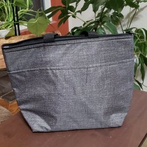 Thirty-One Thermal Tote Charcoal Crosshatch